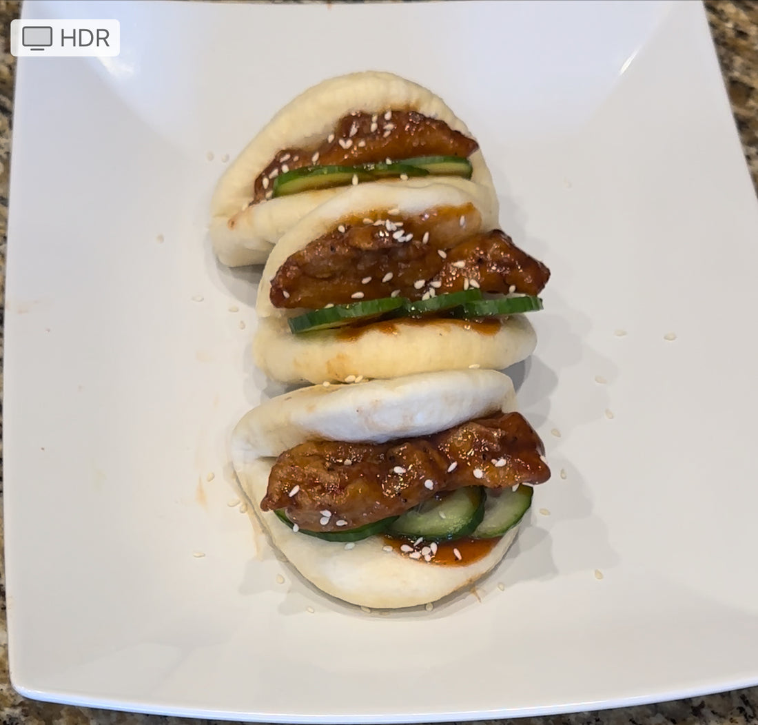 Asian Bang Korean Fried Chicken Bao Bun Tacos