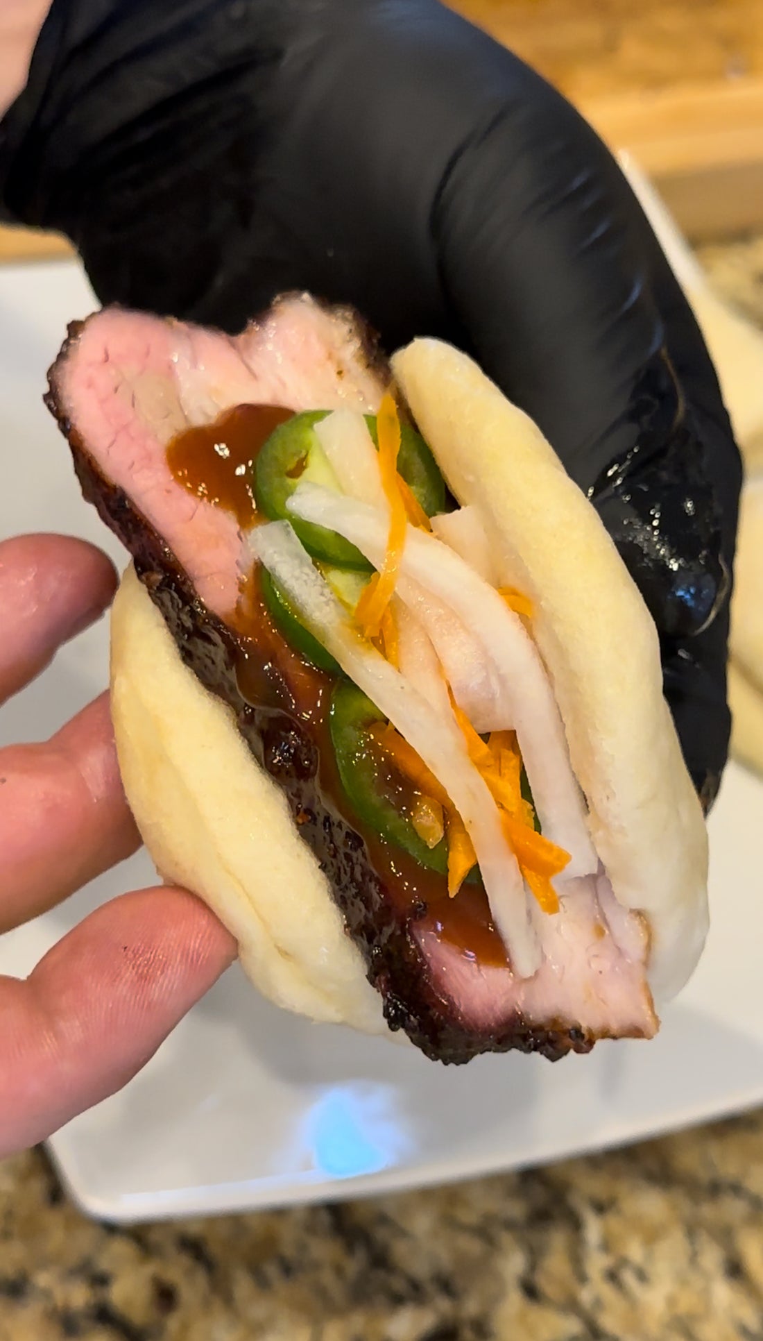 Tour Of Asia Smoked Pork Belly Bao Bun Tacos